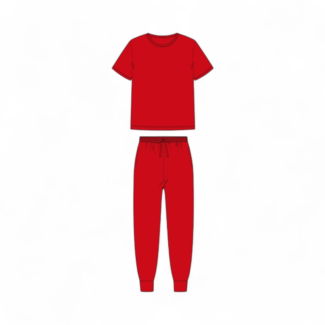 Ultra-soft hypoallergenic bamboo pajama for Men - Cherry Red