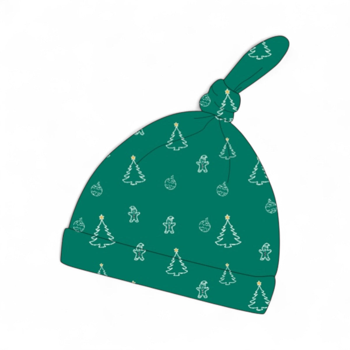 Christmas print bamboo baby knotted hat by Lora Baby