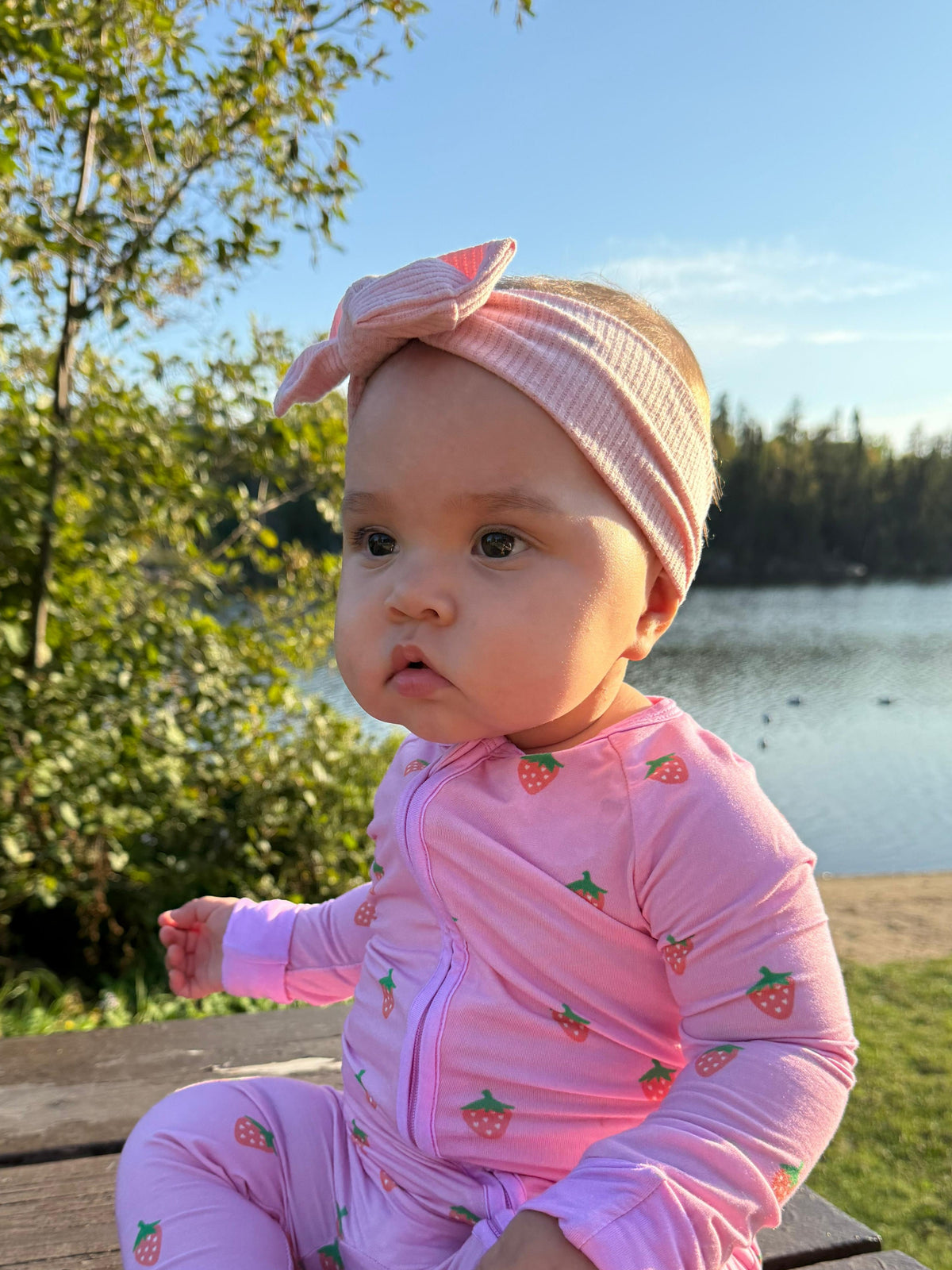 Sweet Berry bamboo baby pajama, long sleeve, by Lora Baby