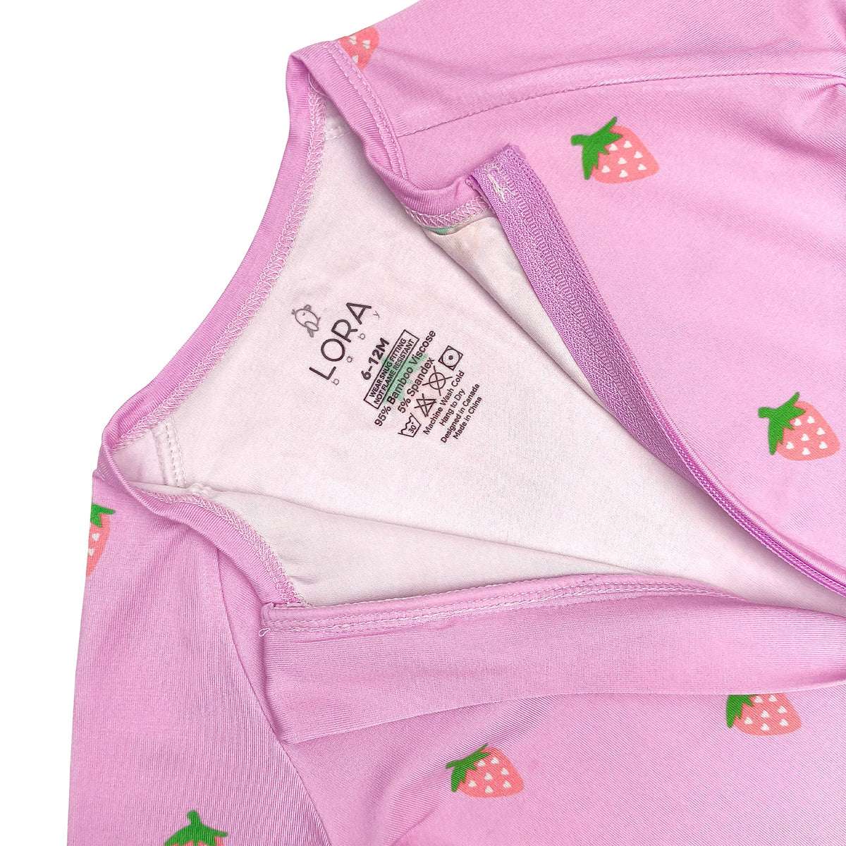 Sweet Berry bamboo baby pajama, short sleeve, by Lora Baby