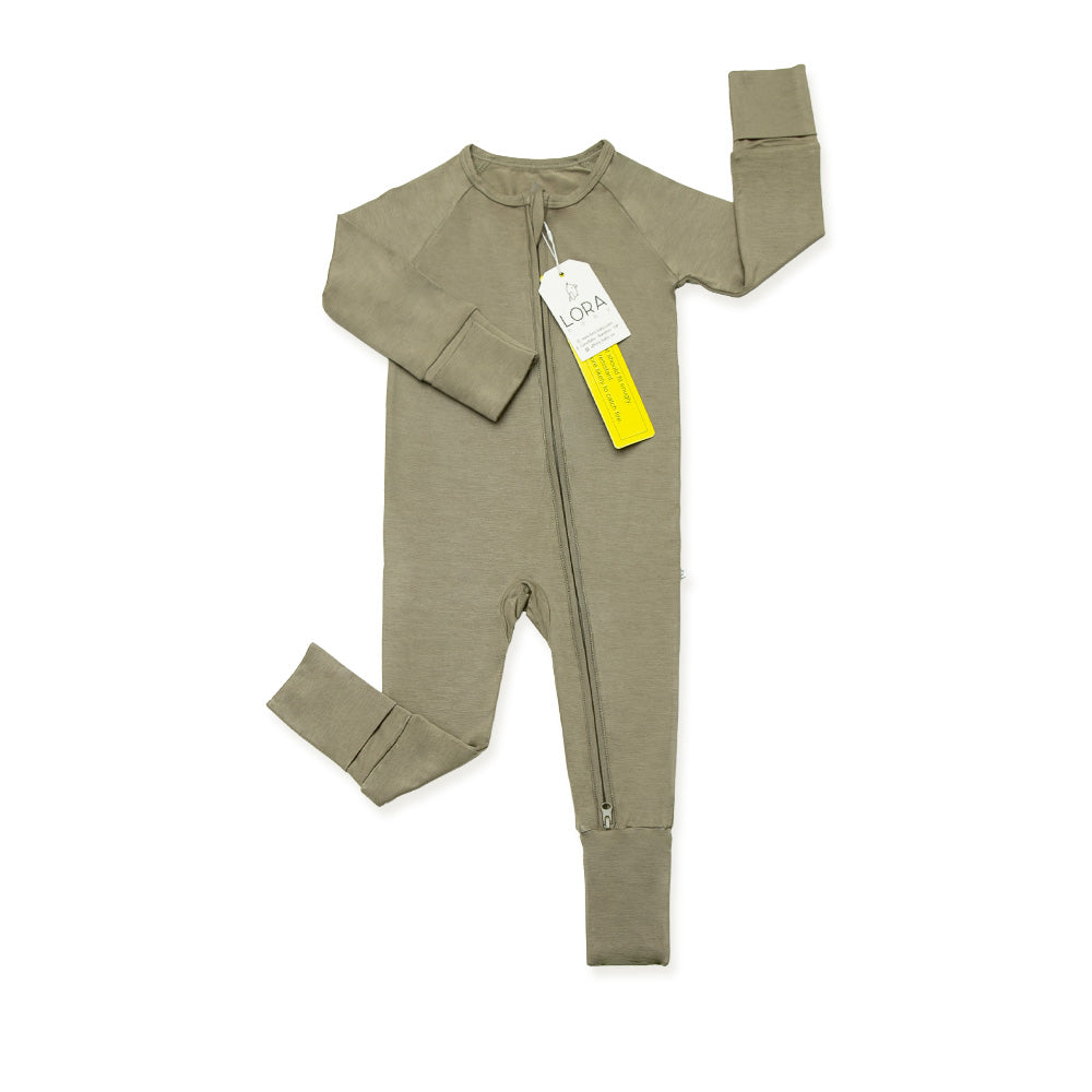 Sand Dunes neutral bamboo baby pajama by Lora Baby