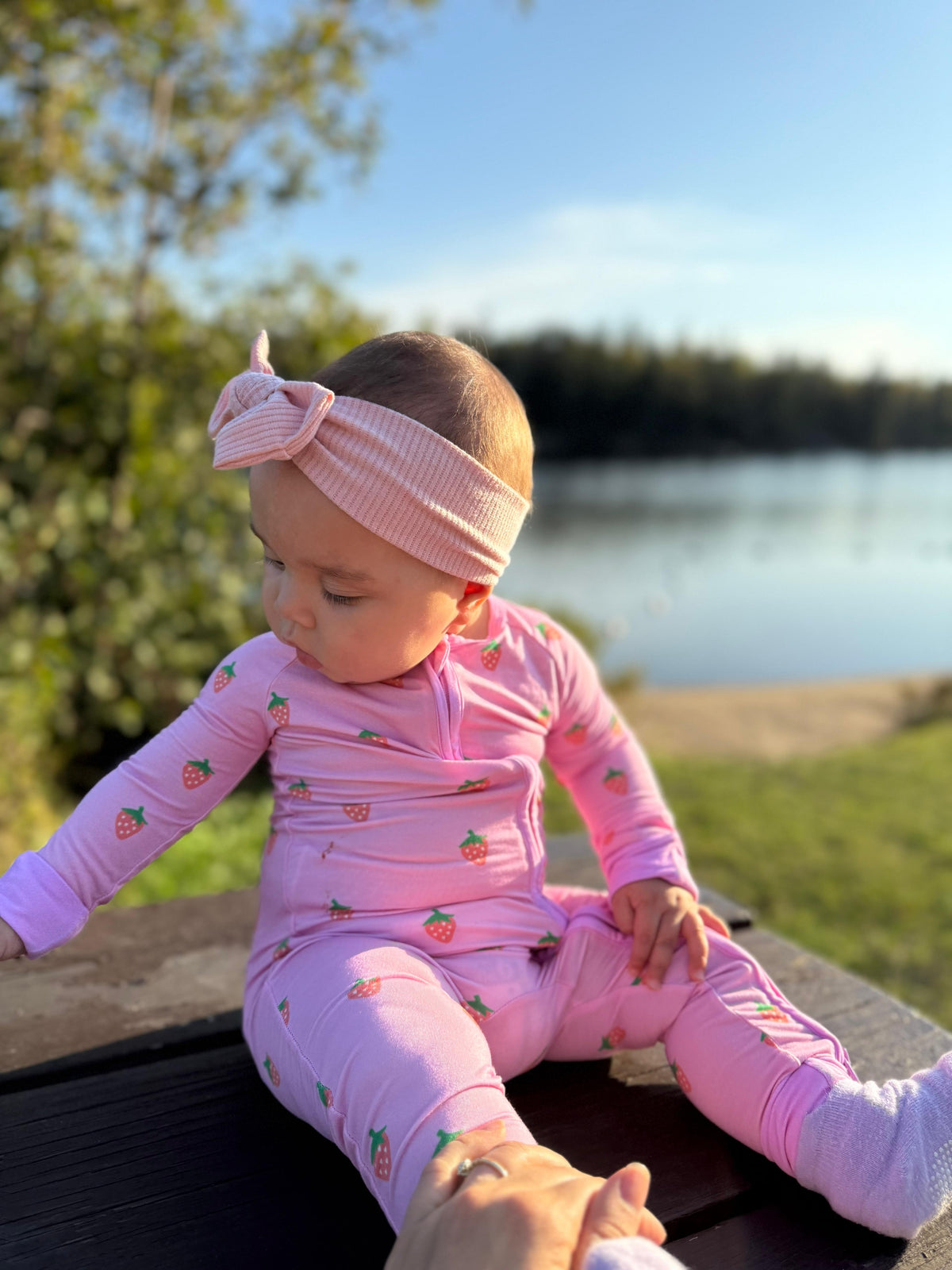Sweet Berry bamboo baby pajama, long sleeve, by Lora Baby