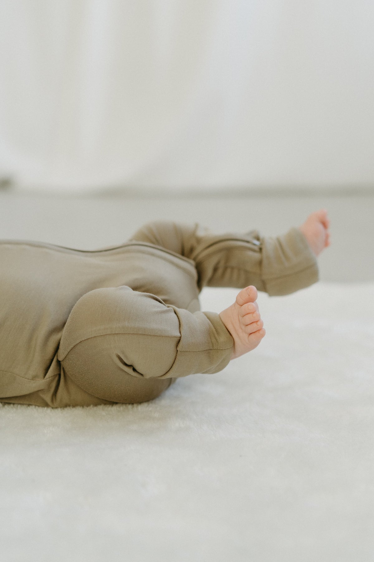 Sand Dunes neutral bamboo baby pajama by Lora Baby