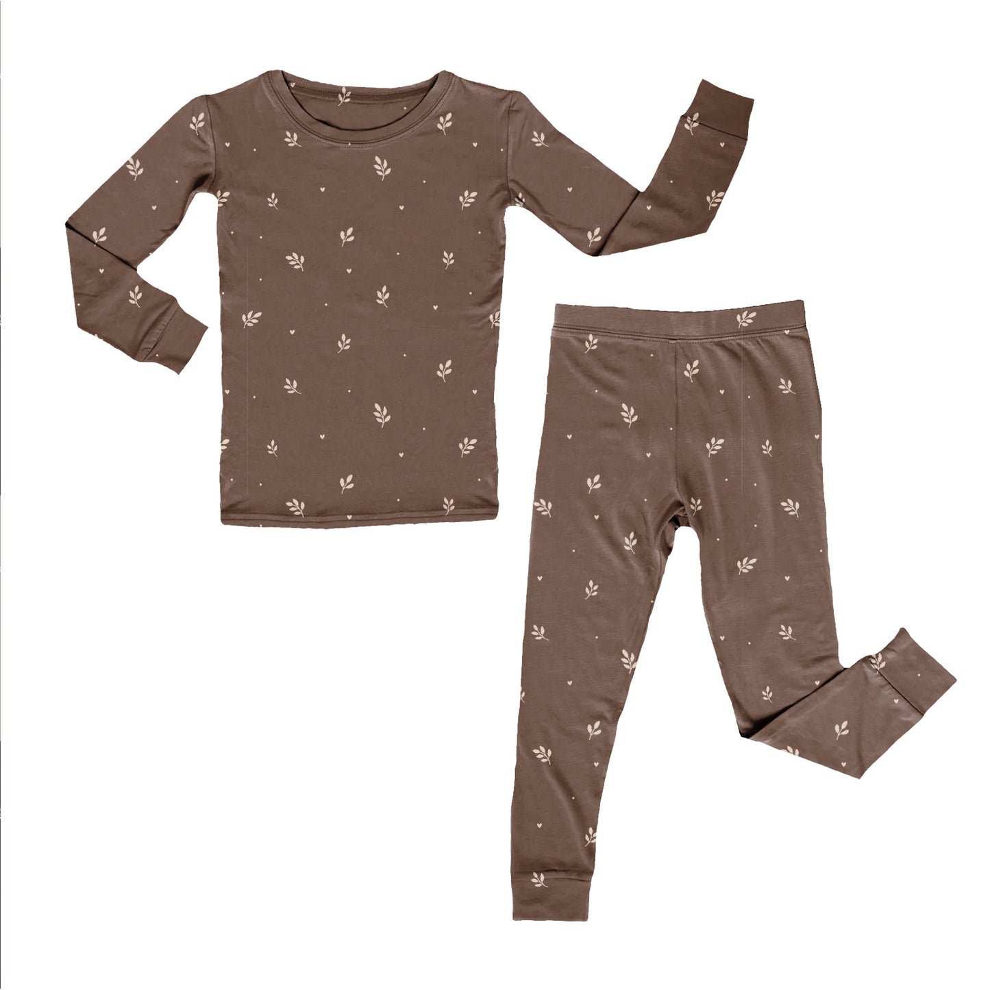 Chocolate Fall Ribbed Bamboo 2 piece set