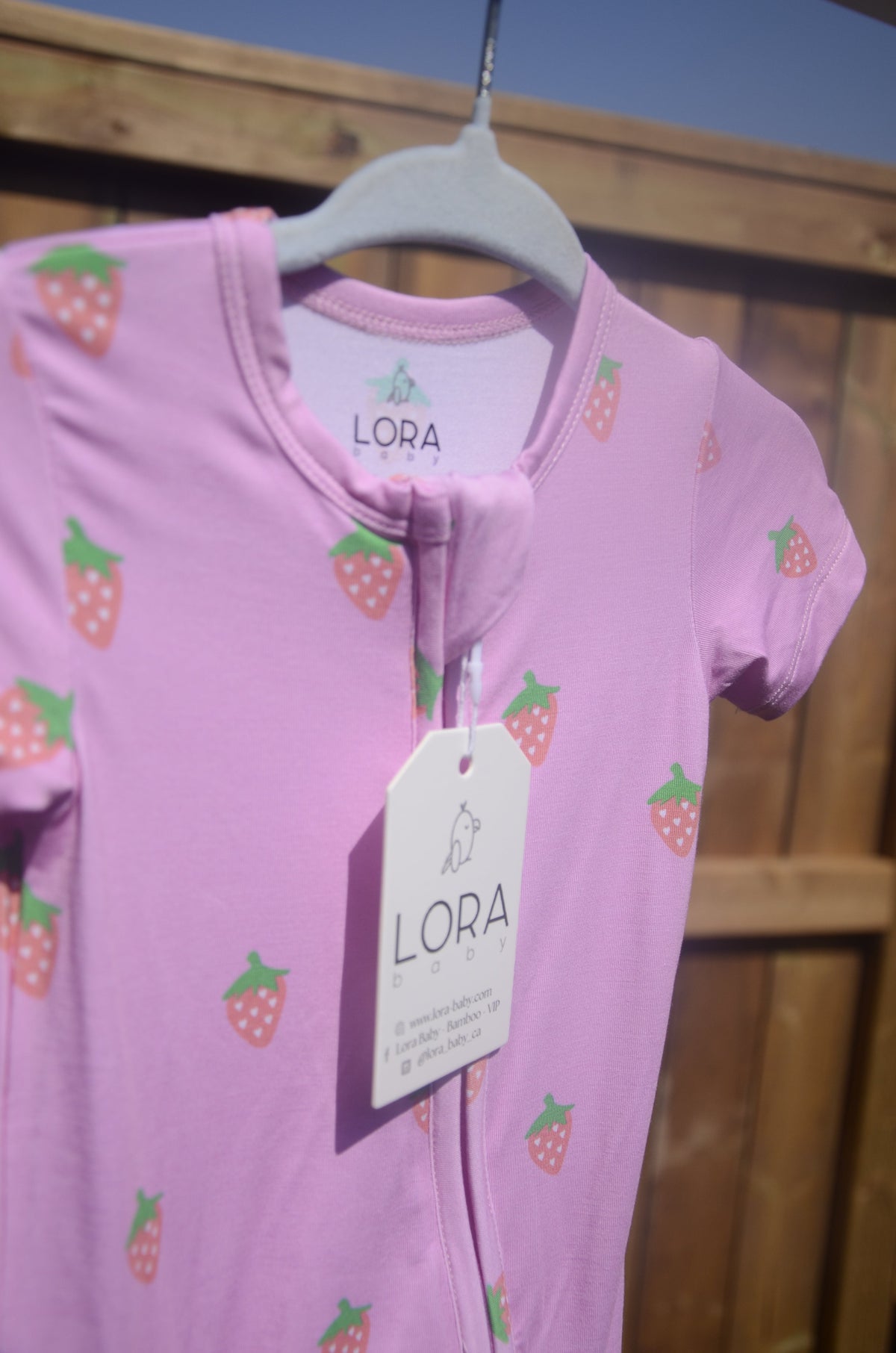 Sweet Berry bamboo baby pajama, short sleeve, by Lora Baby