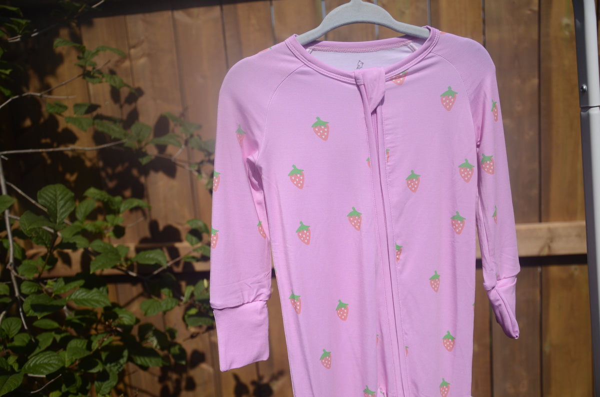 Sweet Berry bamboo baby pajama, long sleeve, by Lora Baby