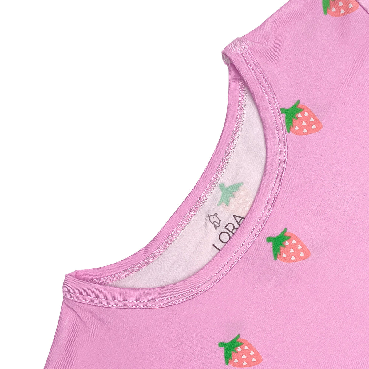 Sweet Berry bamboo toddler and kids pajama set, short sleeve, by Lora Baby