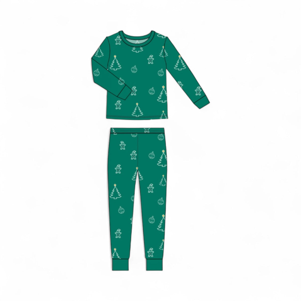 Merry Christmas print bamboo toddler and kids two-piece pajama set by Lora Baby