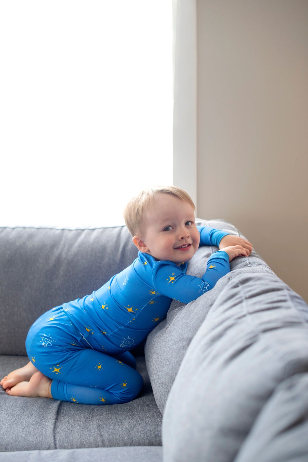 Light of the World print bamboo toddler and kids two-piece pajama set by Lora Baby