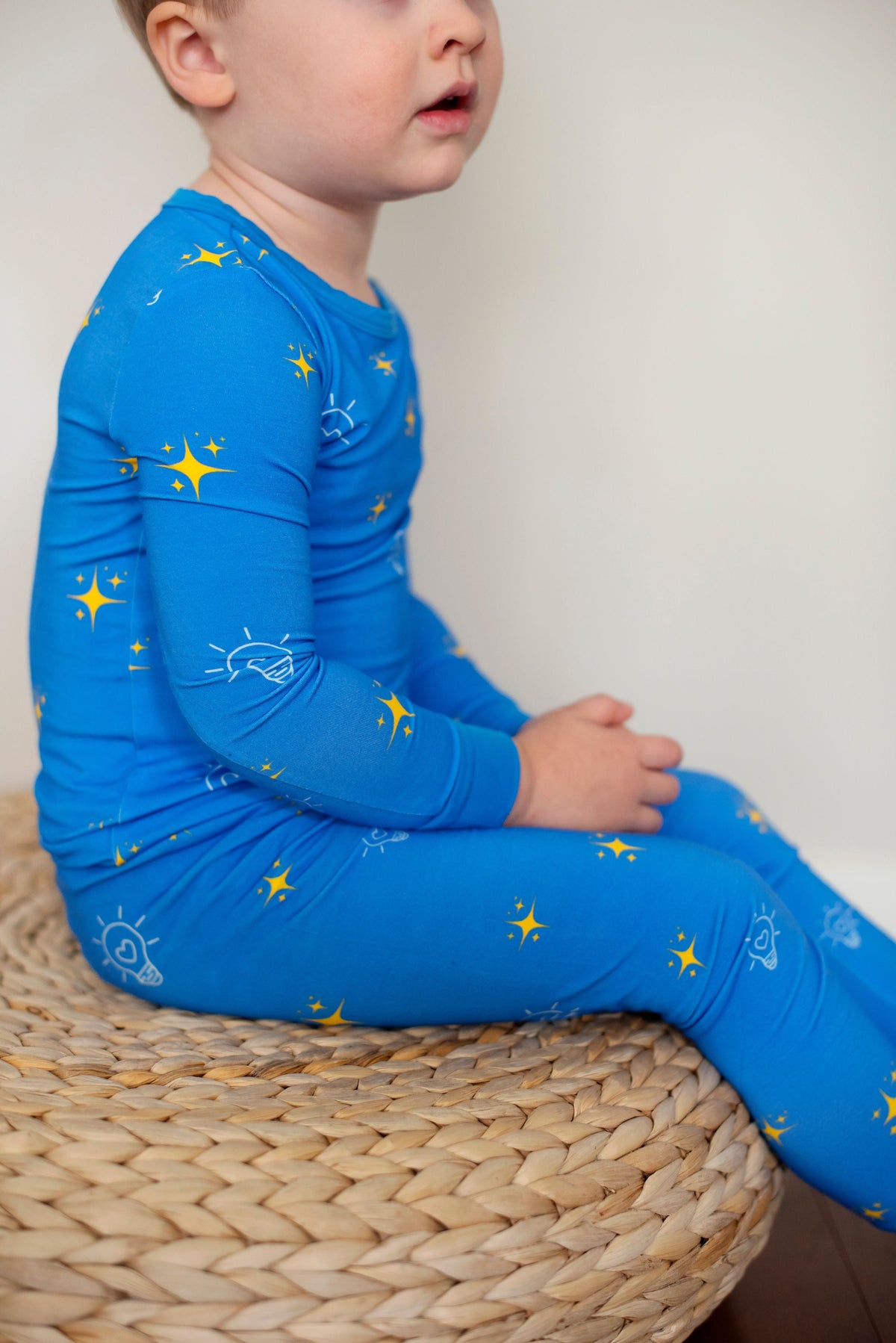Light of the World print bamboo toddler and kids two-piece pajama set by Lora Baby